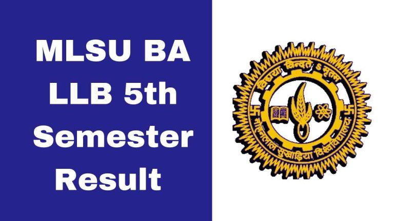 MLSU BA LLB 5th Semester Result 2025 PDF Download