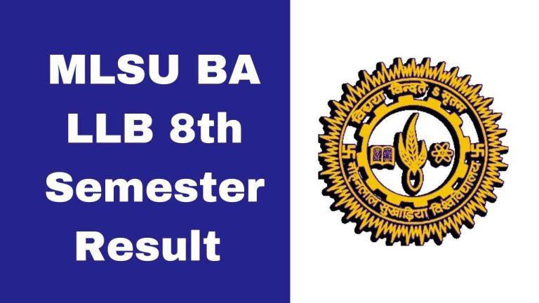 MLSU BA LLB 8th Semester Result 2025 PDF Download
