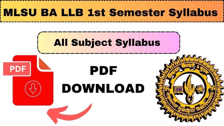 MLSU BA LLB 1st Semester Syllabus 2025 PDF Download