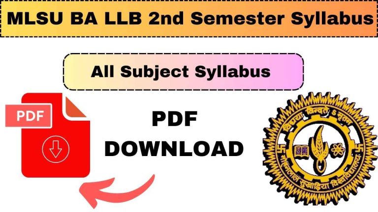 MLSU BA LLB 2nd Semester Syllabus 2025 PDF Download