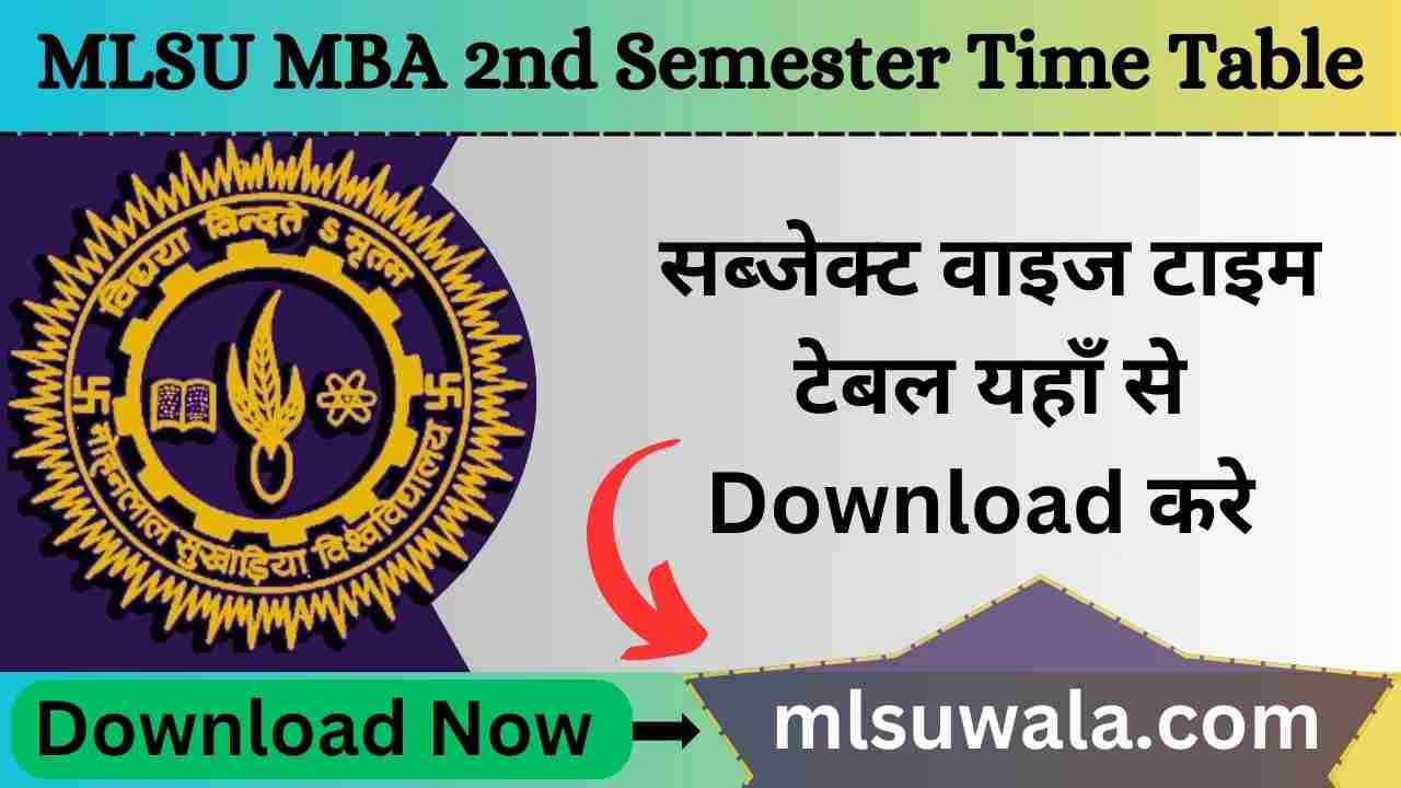 MLSU MBA 2nd Semester Time Table 2025 PDF Download