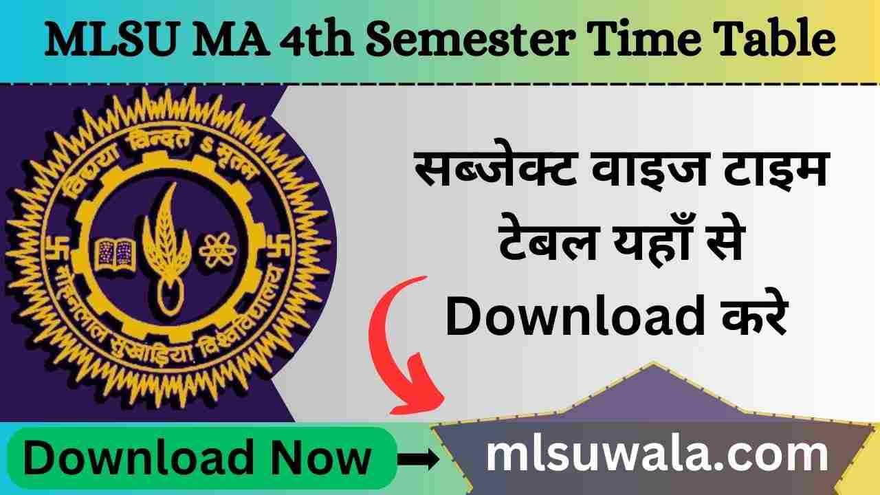 MLSU MA 4th Semester Time Table 2025 PDF Download