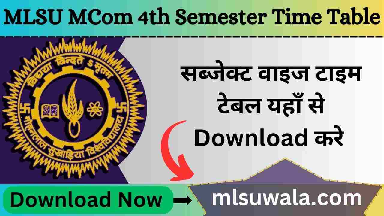 MLSU MCom 4th Semester Time Table 2025 PDF Download