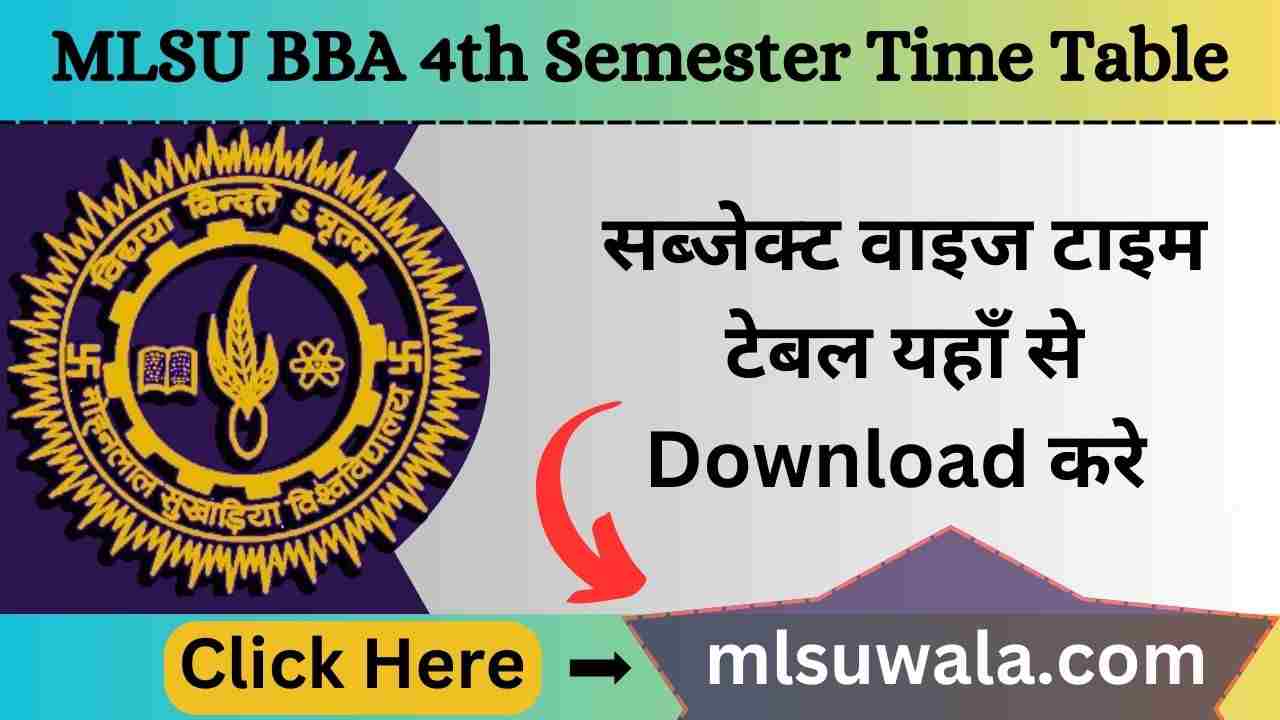 MLSU BCA 4th Semester Time Table 2025 PDF Download