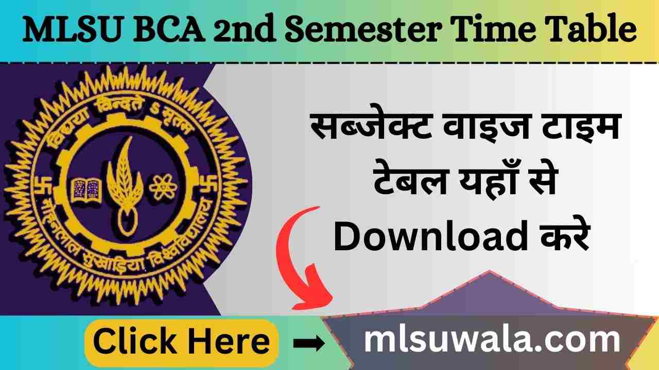 MLSU BCA 2nd Semester Time Table 2025 PDF Download