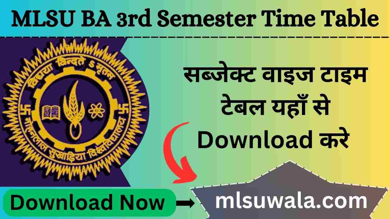 MLSU BA 3rd Semester Time Table 2025 PDF Download