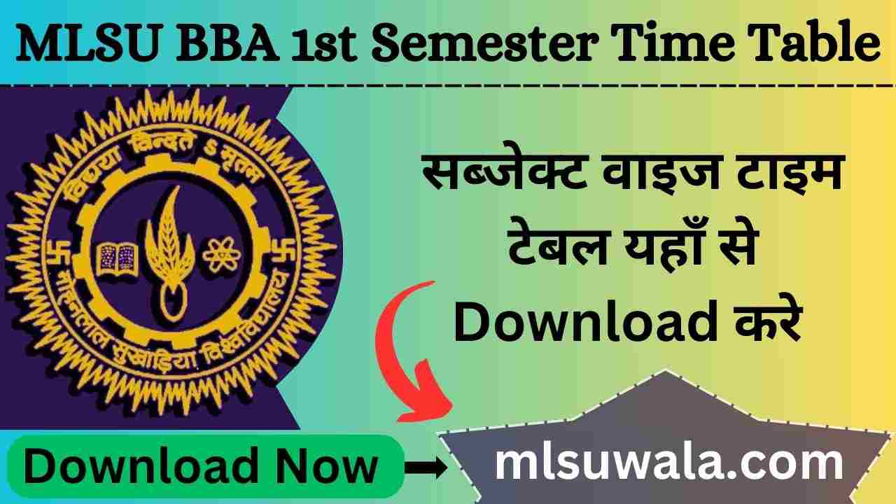 MLSU BBA 1st Semester Time Table 2025 PDF Download