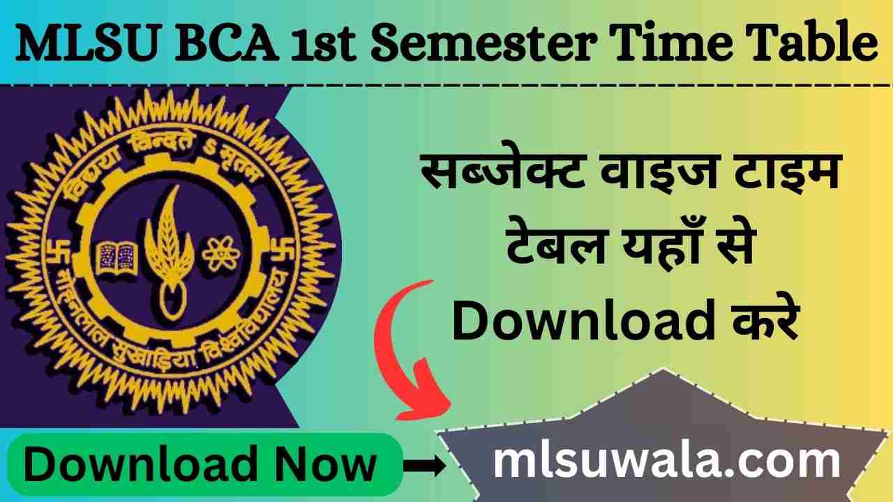 MLSU BCA 1st Semester Time Table 2025 PDF Download