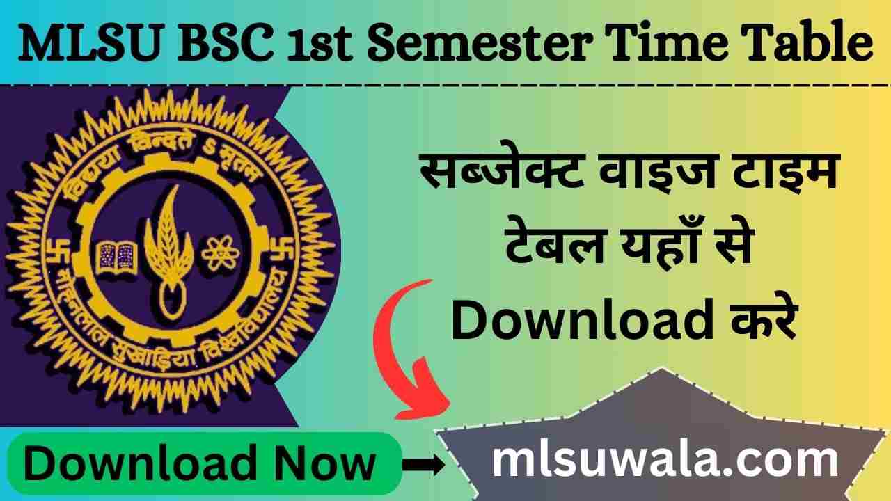 MLSU BSC 1st Semester Time Table 2025 PDF Download