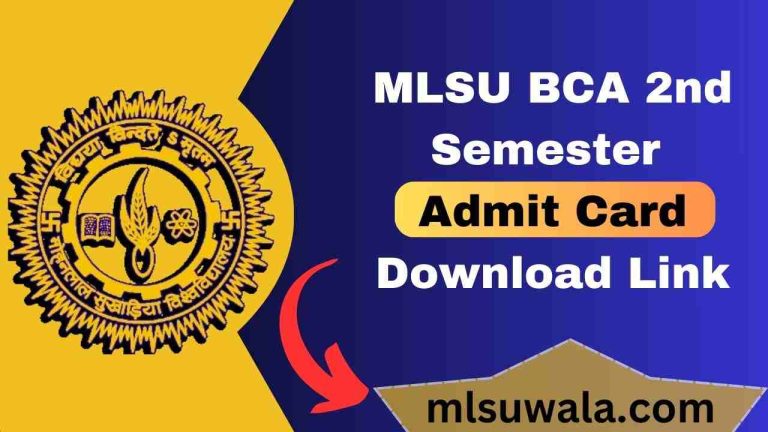 MLSU BCA 2nd Semester Admit Card 2025 Download