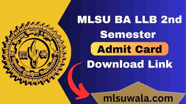 MLSU BA LLB 2nd Semester Admit Card 2025 Download