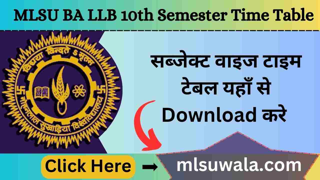 MLSU BA LLB 10th Semester Time Table 2025 PDF Download